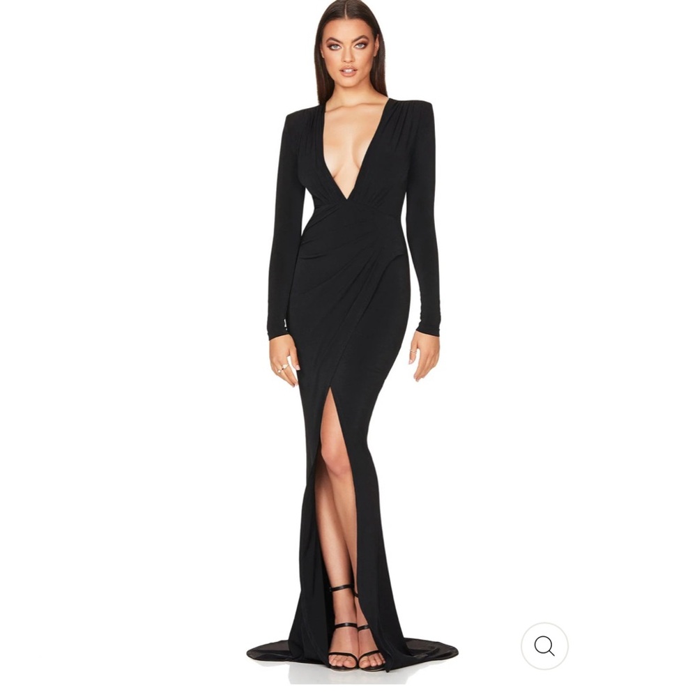 NWT Nookie Plunge Neck Farrah Gown in Black Sz‎ XS $299